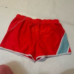 Women’s Large Athletic Shorts Red Blue Casual Sporty Active Wear Workout